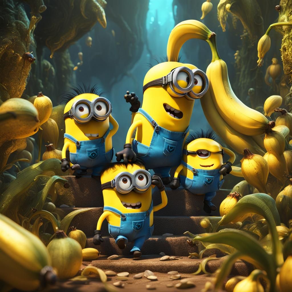 Minions Find a Golden Banana, Digital Art