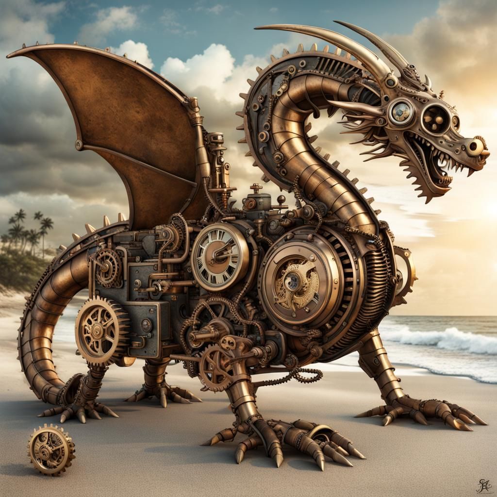 Mechanical komodro dragon 
Prompt by: @SirHeckeCreative
