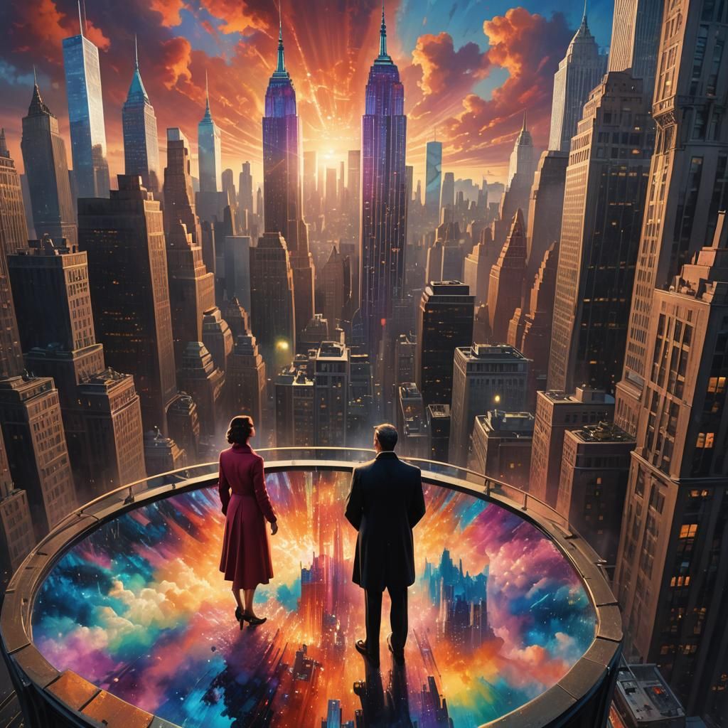 Lavish Penthouse View in New York at Sunset