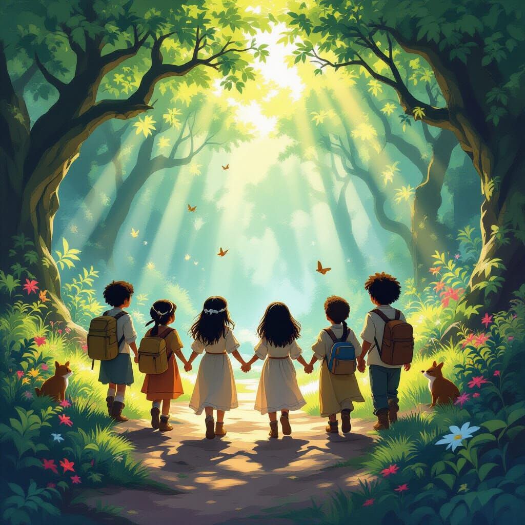 Magical Forest Journey of Diverse Native Children