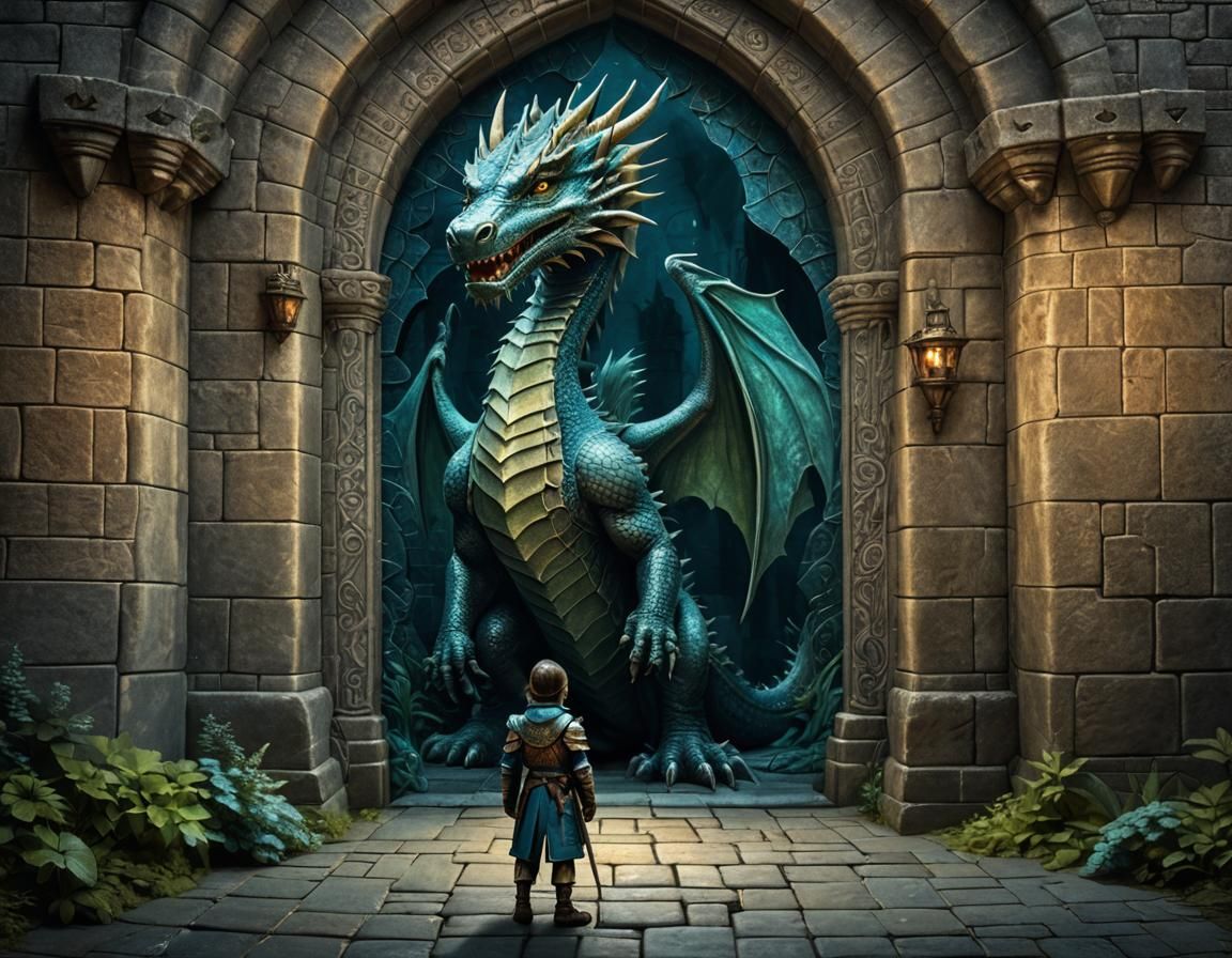 Рыцарь проходит через секретный вход в замок. Драконья Гвард...