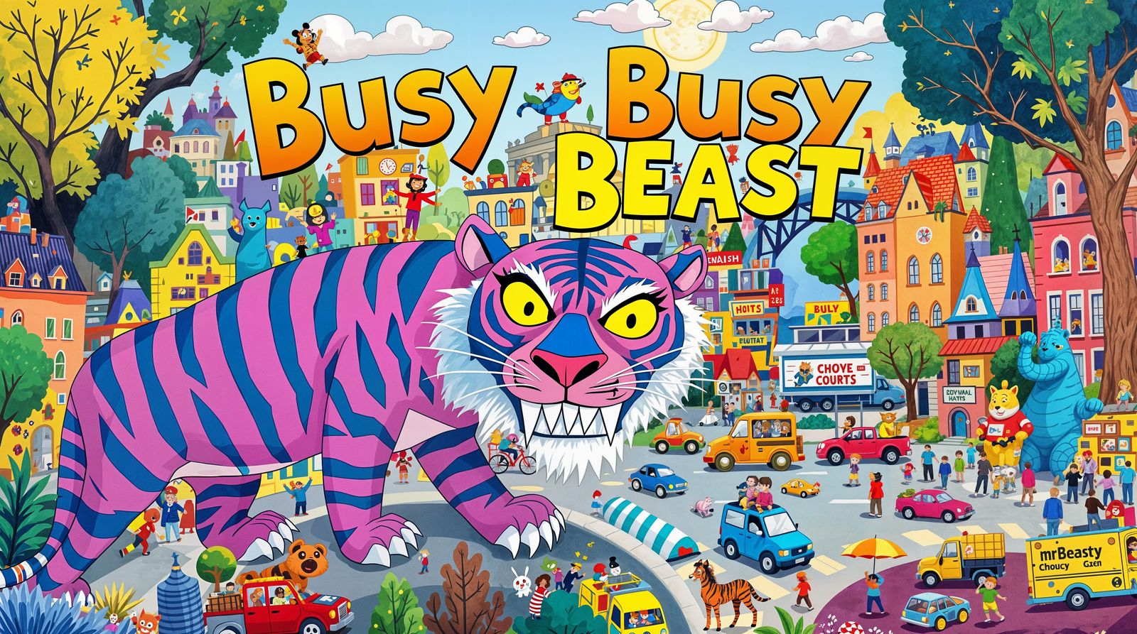 Surreal Children's Book Cover in Kids Paint Style