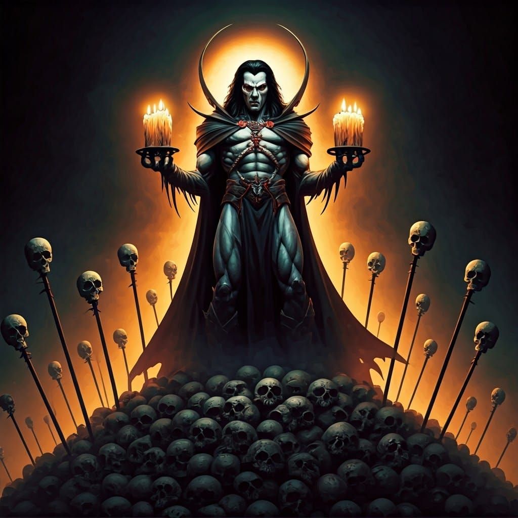 Vigo the Carpathian Surrounded by Skulls