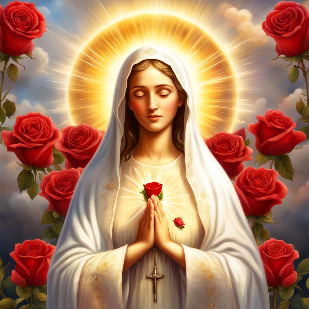 Our Lady of Mystical Rose Digital Art
