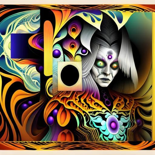 Eerie Fractal Vector Design: Uncanny Spectral Art