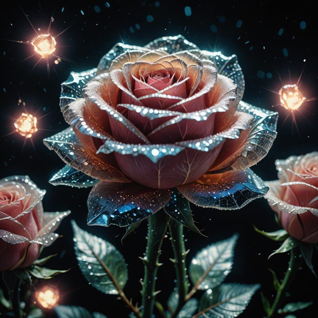 Crystal Rose of Moonbeams and Stardust