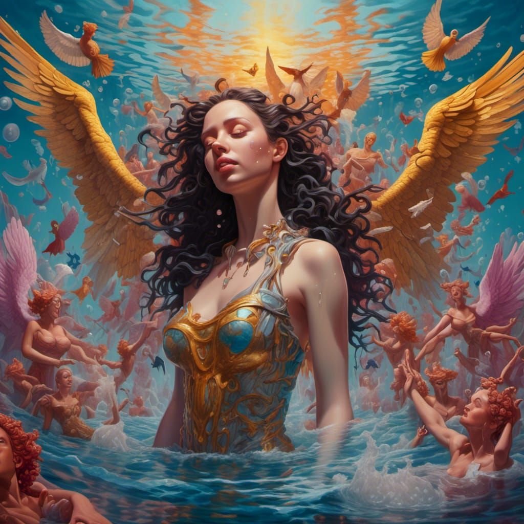 Narcissus and Echo: Mythical Portrait with Angels