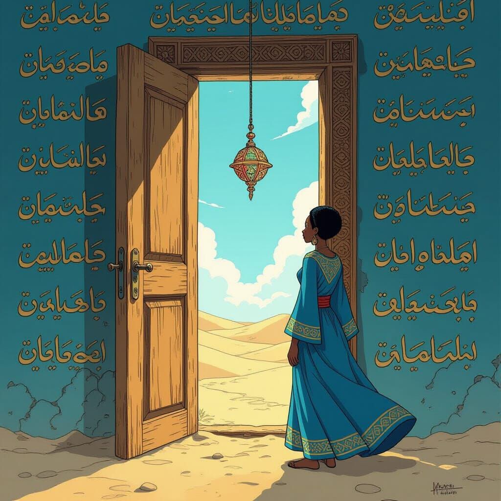 Anime Style: Zulu Woman and Magical Doorway