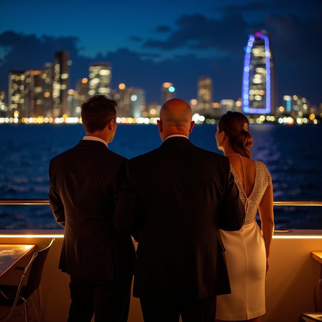 Miami Luxury Yacht Views Christmas Lights at Sea