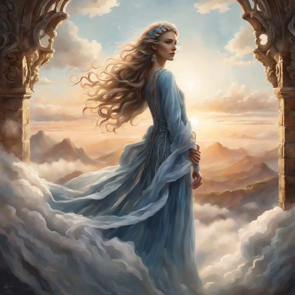 Ethereal Saintess in a Gossamer Cloud Realm