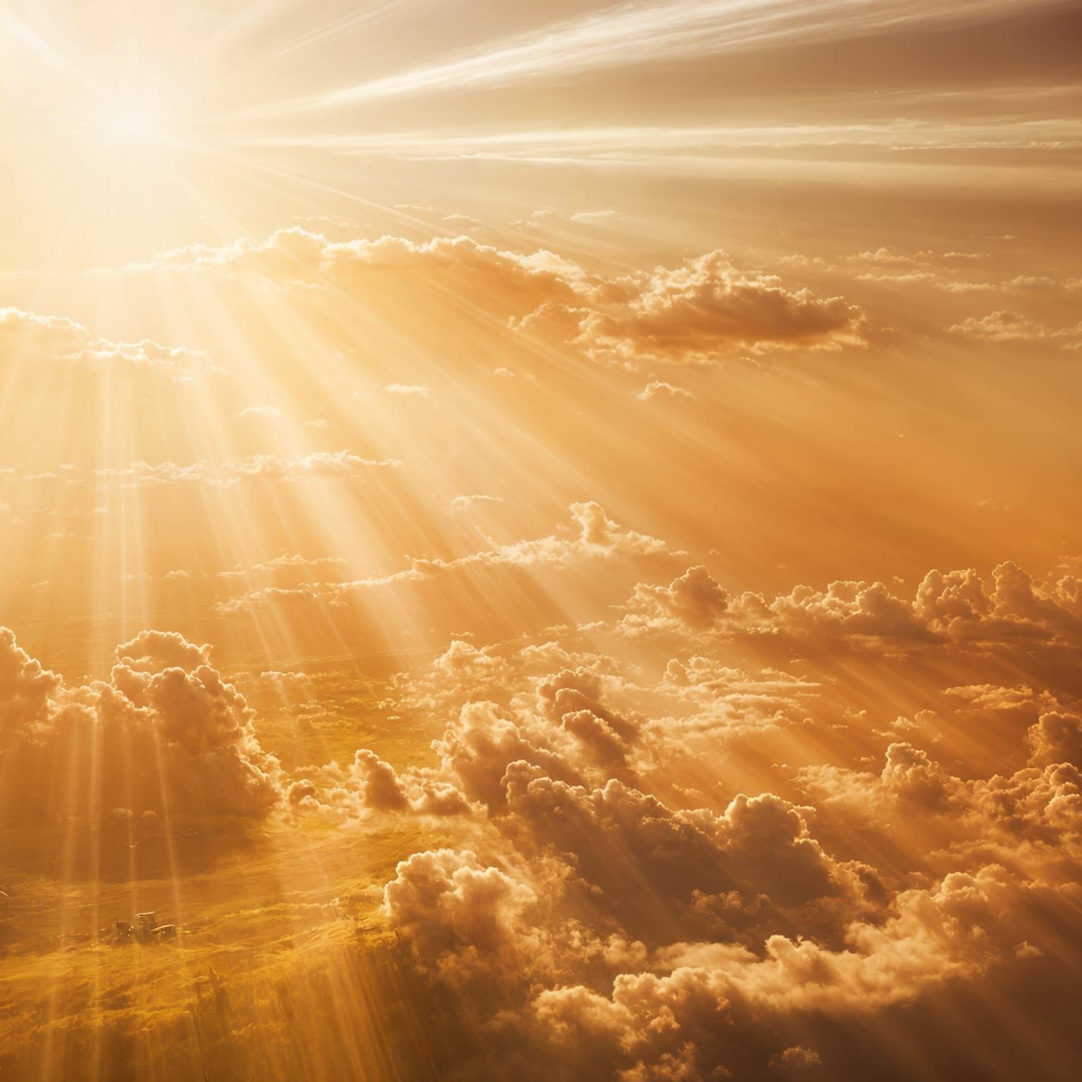 Endless Heavenly Sunshine in Soft Focus Clouds