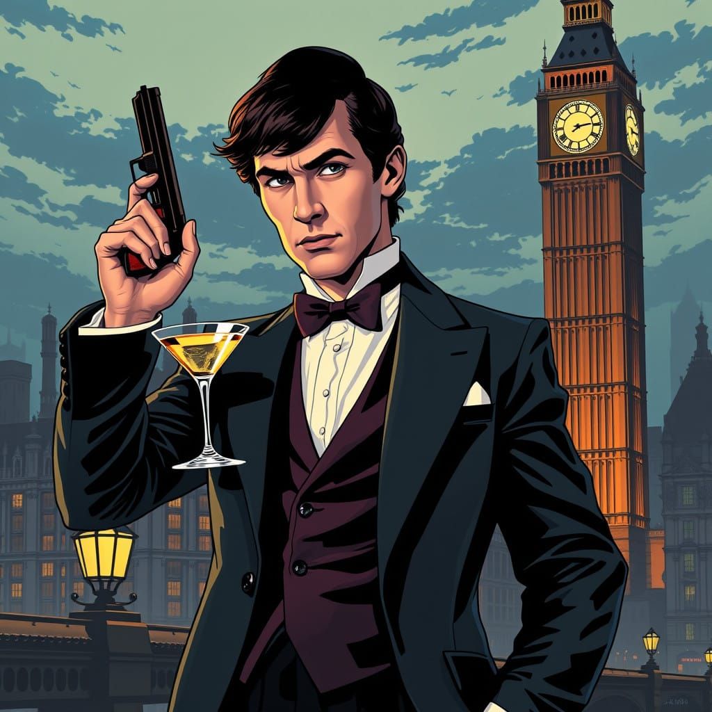Suave Sherlock Holmes Embodies James Bond in 1960s-Era Poste...