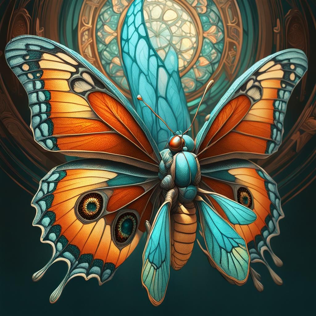 Butterfly Emerges: Concept Art in Ornate Style