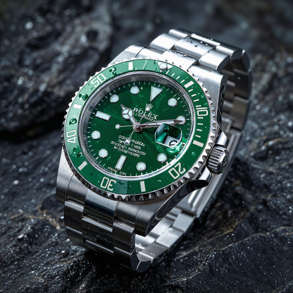 Rolex Submariner 'Hulk': Hyperrealistic Macro Photograph