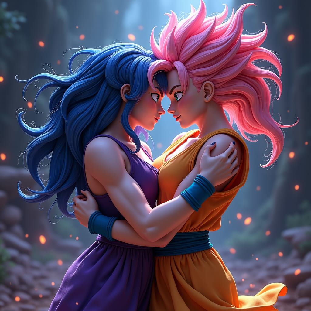 Passionate Manga Embrace in a Dreamy World