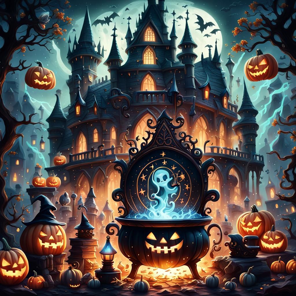 Fantasy Witches Brew Ghostly Potions: Gothic Fantasy Art