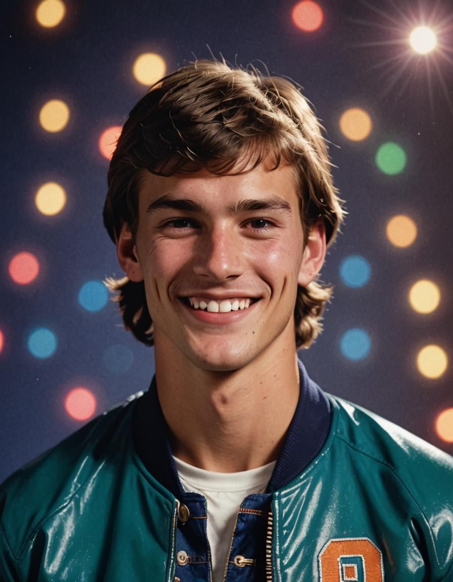 1982 Yearbook Portrait: Jock with Laser Background