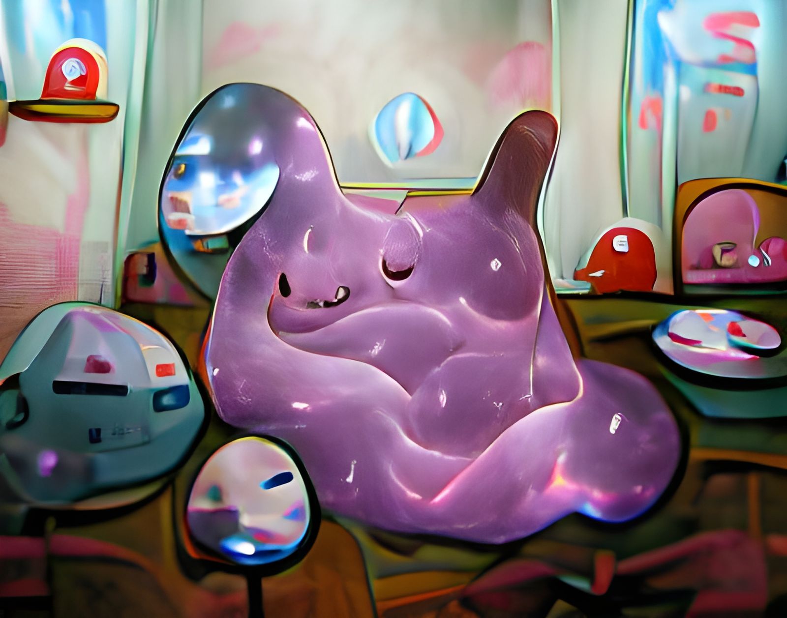 Ditto Pokemon in Holographic Mirror Room