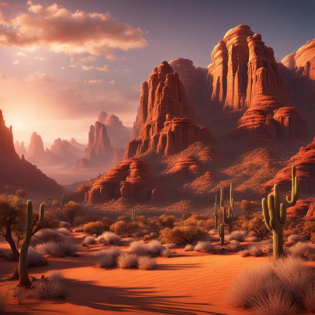 Scenic Sedona Desert Landscape in Detailed Matte Painting
