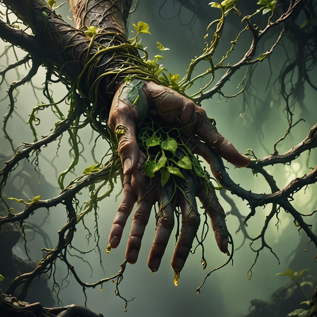 Acid Spitting Plant Melts Flesh in Eerie Matte Painting