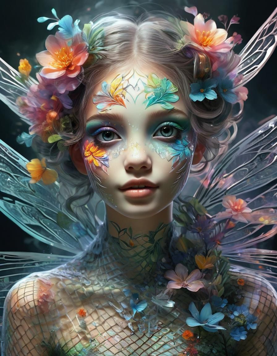 Botanical Fantasy Flower Fairy in Digital Art