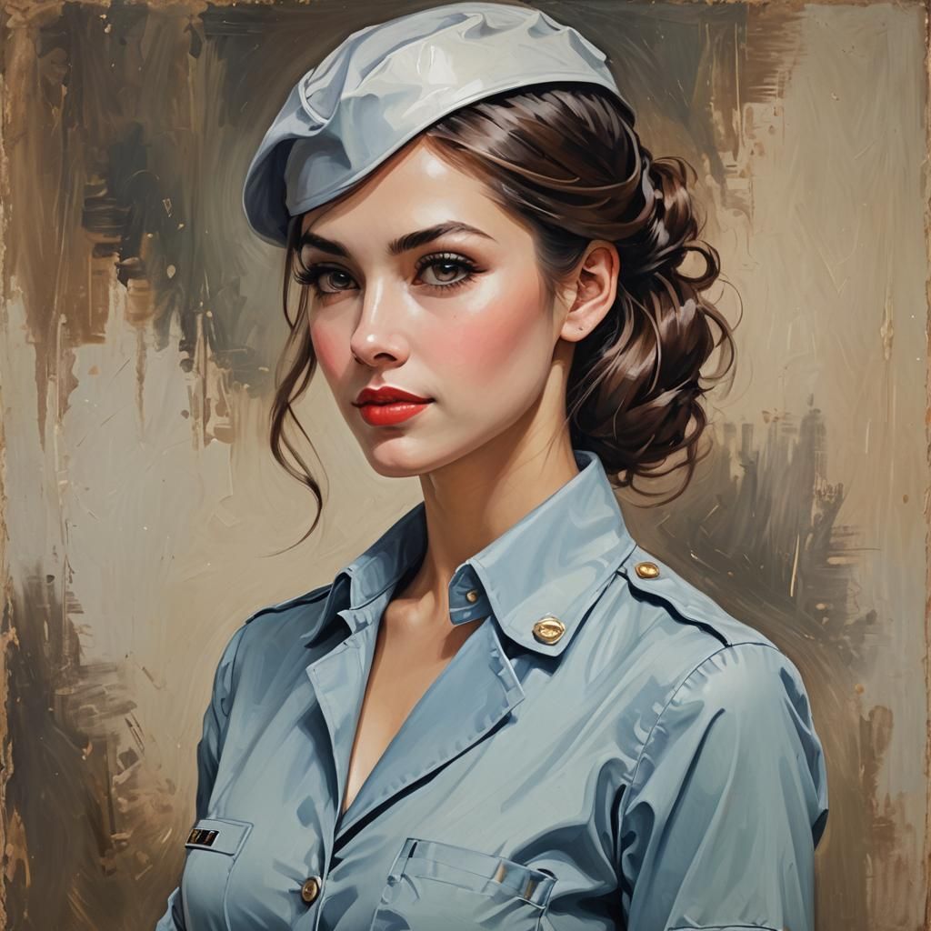 Alluring Service Woman Portrait