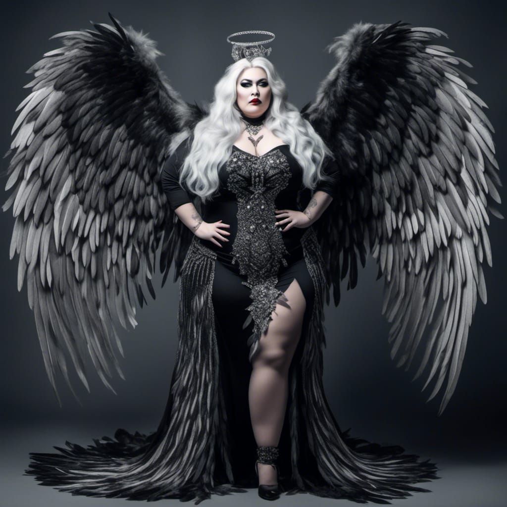 Silver-Haired Angel with Crystal Wings