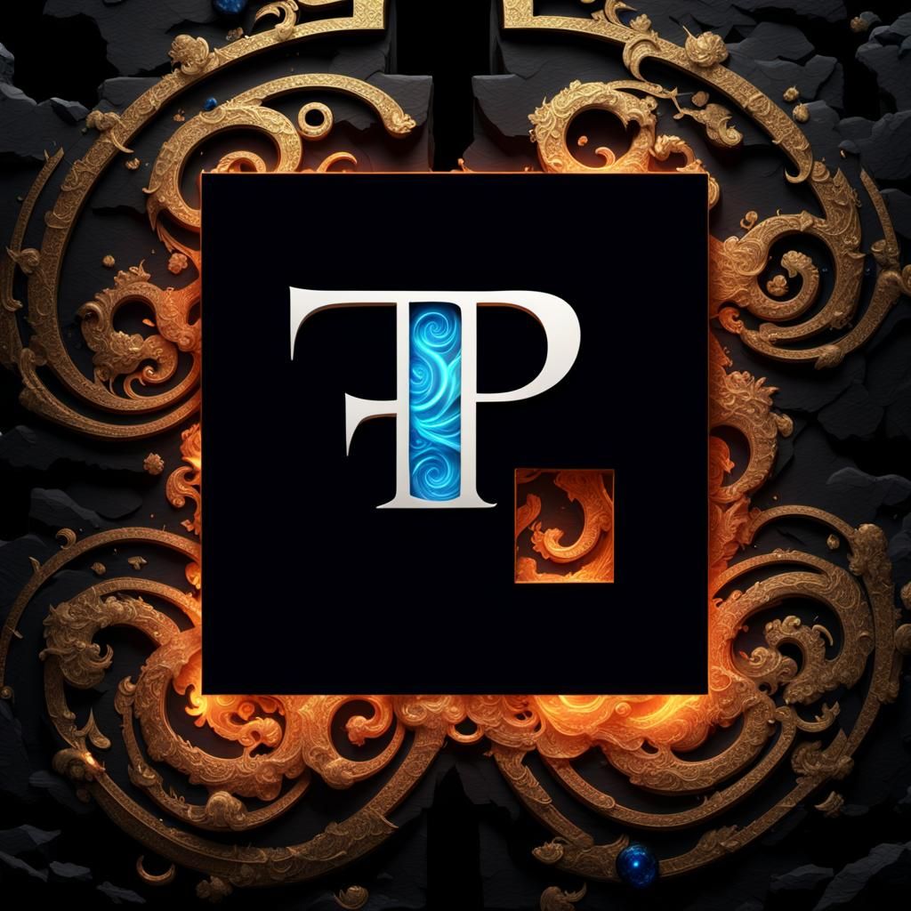 Fantastical White Letters with Golden Filigree