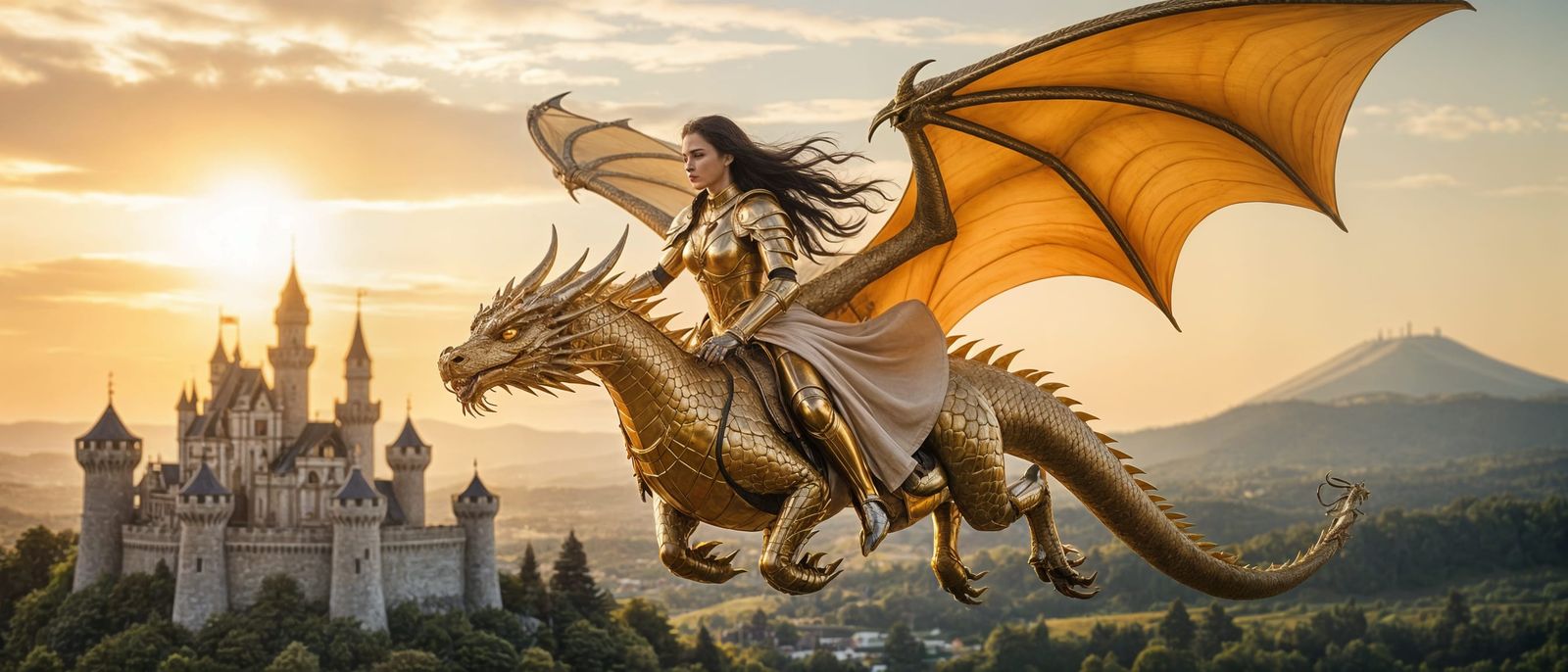 Golden Goddess Reigns Above Her Serene Kingdom