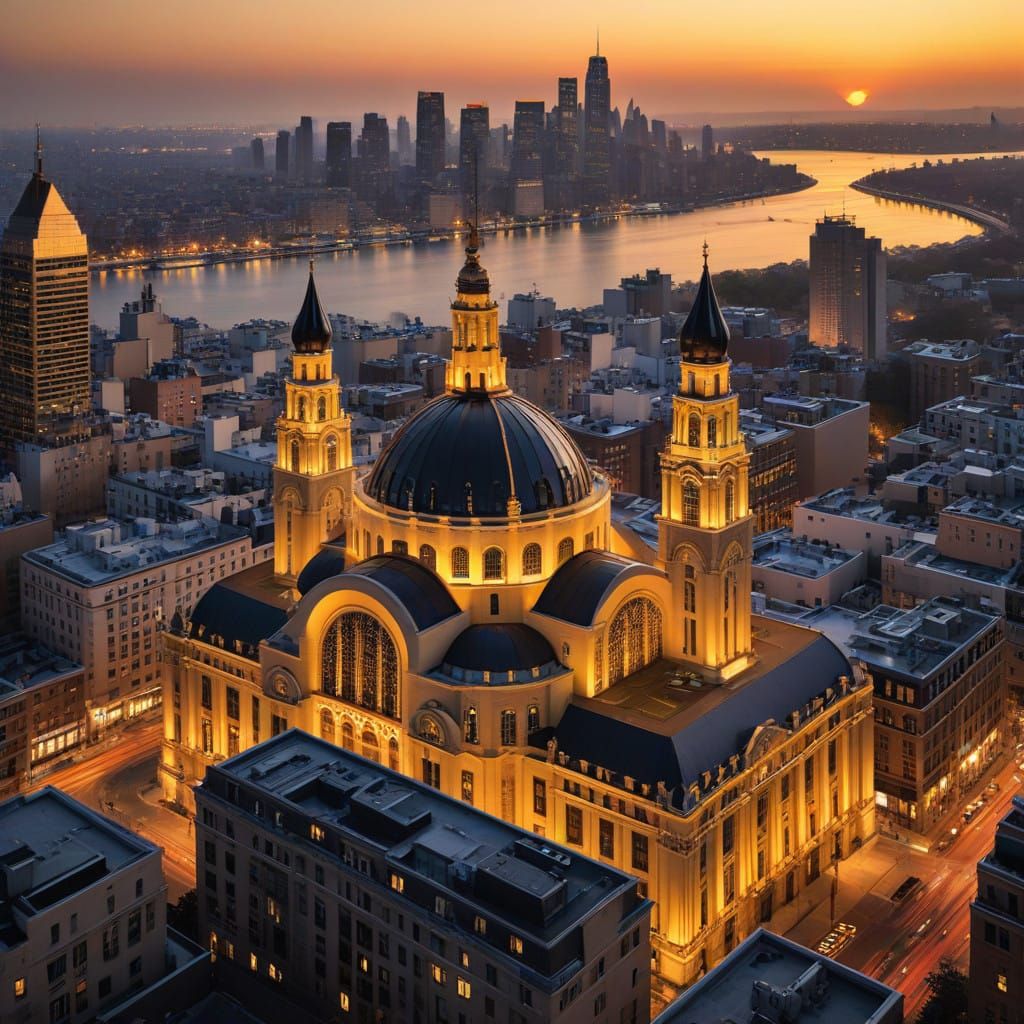 Elegant Art Deco Cityscape at Dusk