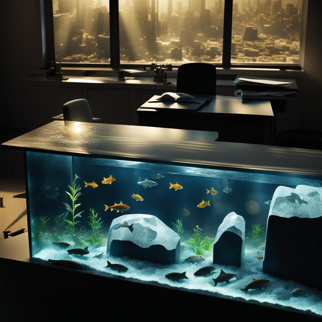 Surreal Office Scene: Grief and Conflict