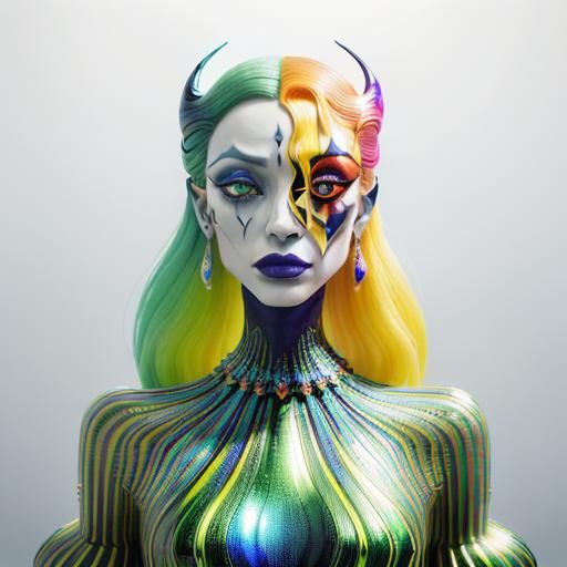 Surreal Glamorous Scene in Vibrant CGI