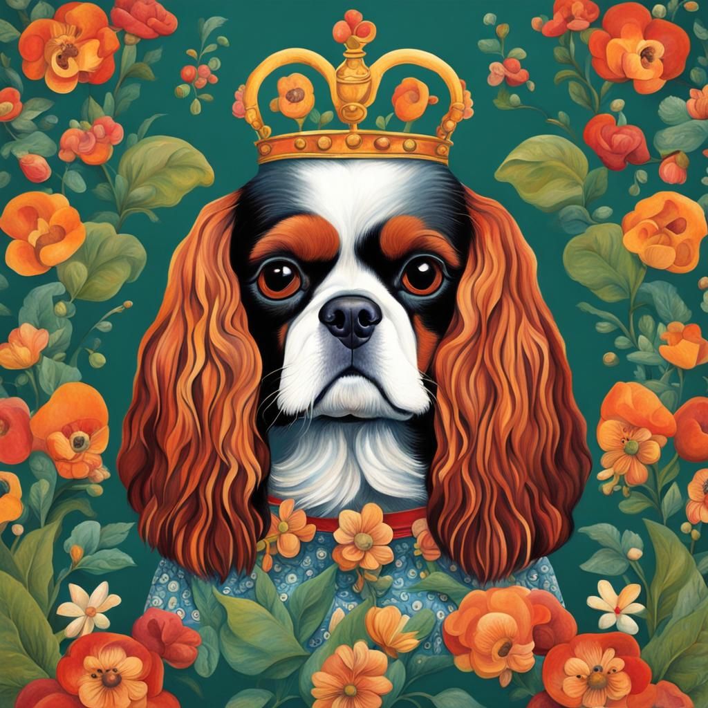 King Charles Spaniel as a Surrealist Portrait