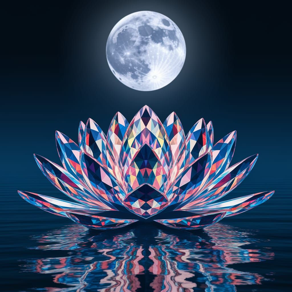 an exceptional multicolor crystal lotus