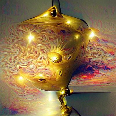 Gilded Cosmic Lamp with Celestial Details