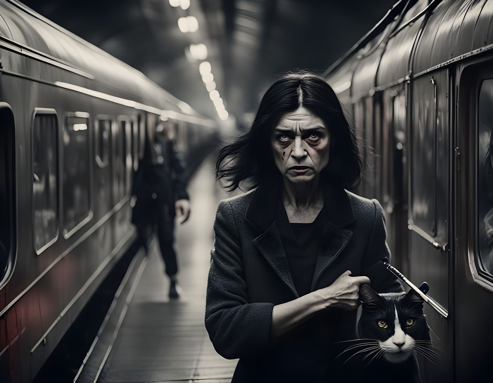 Subway Defense: Dramatic Rescue Scene in Close-Up