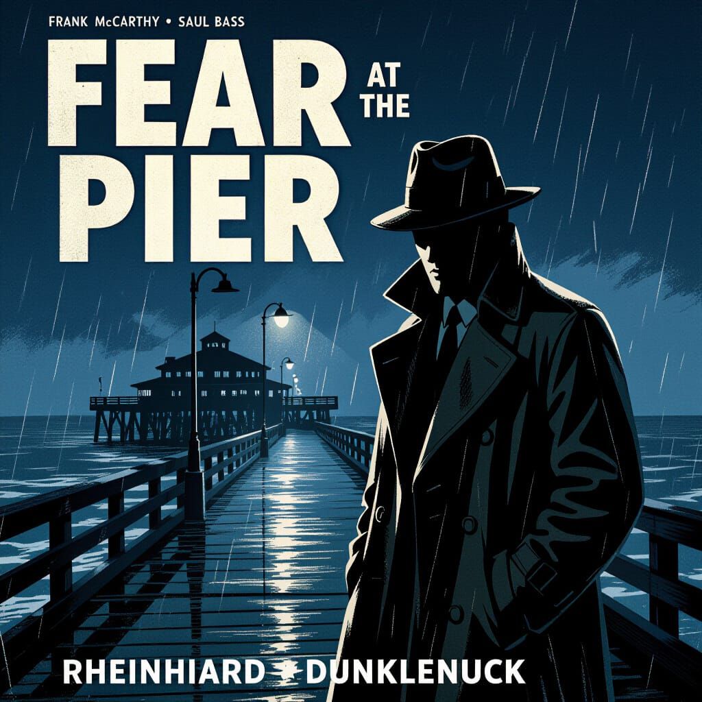 1940s Film Noir Poster: Fear At The Pier