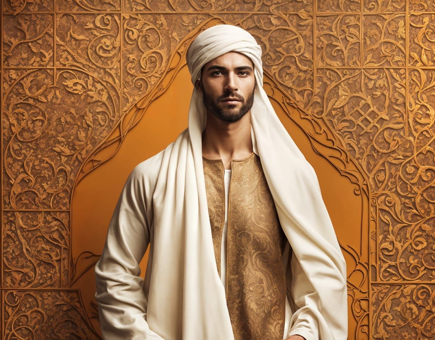 Arabesque Palace Servant with Golden Towel
