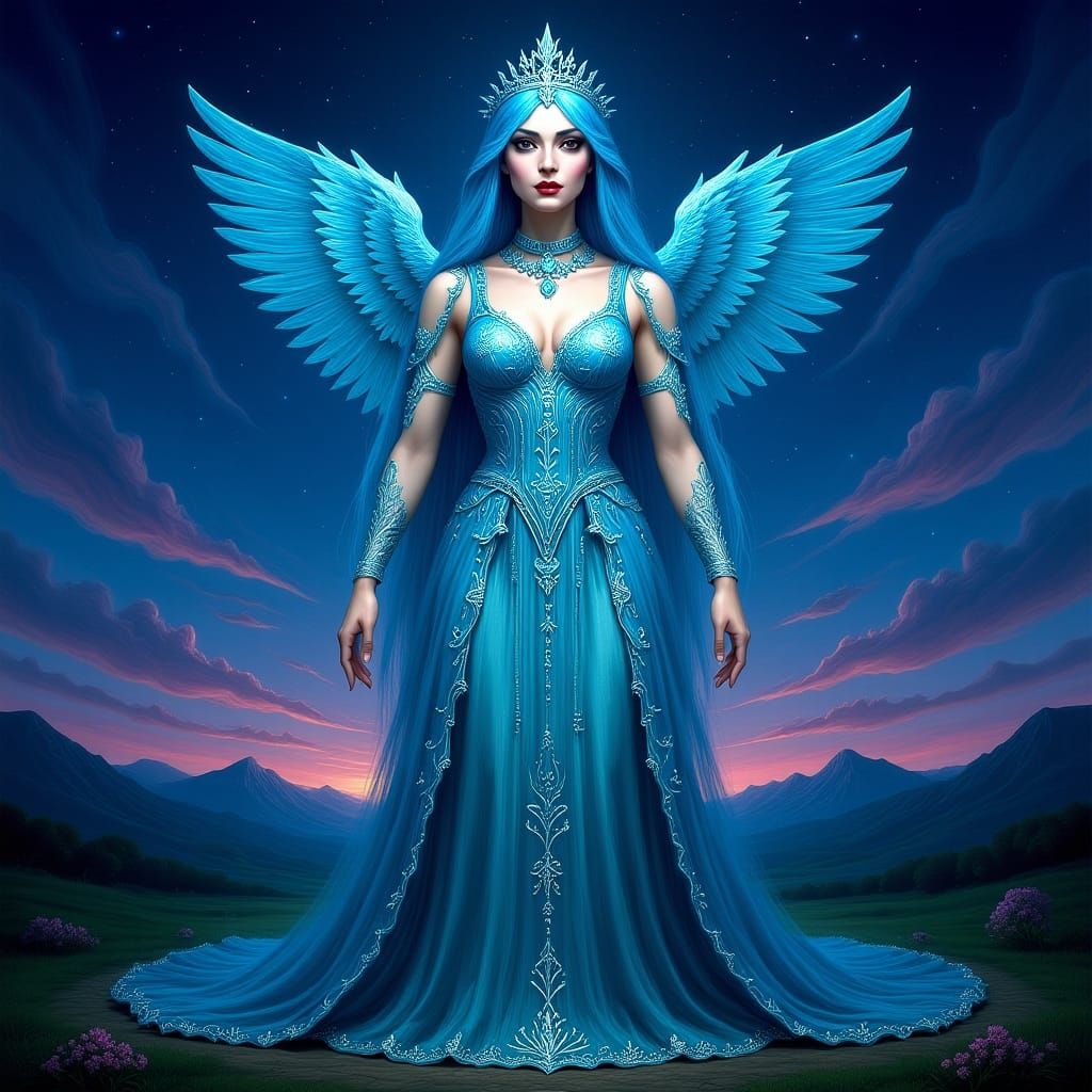 Celestial Mother in Mystical Landscape