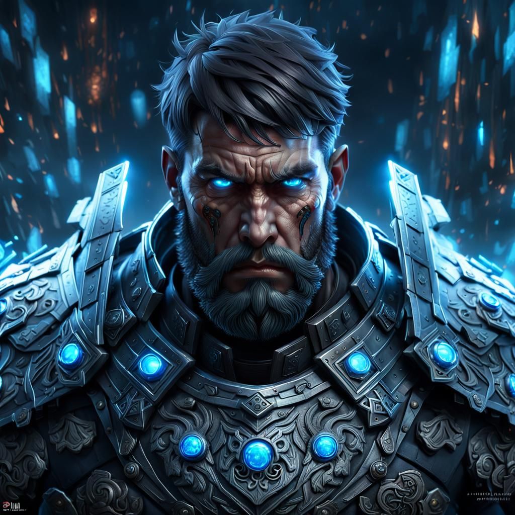 Armored Nanobot Warrior in Hyperdetailed Digital Art