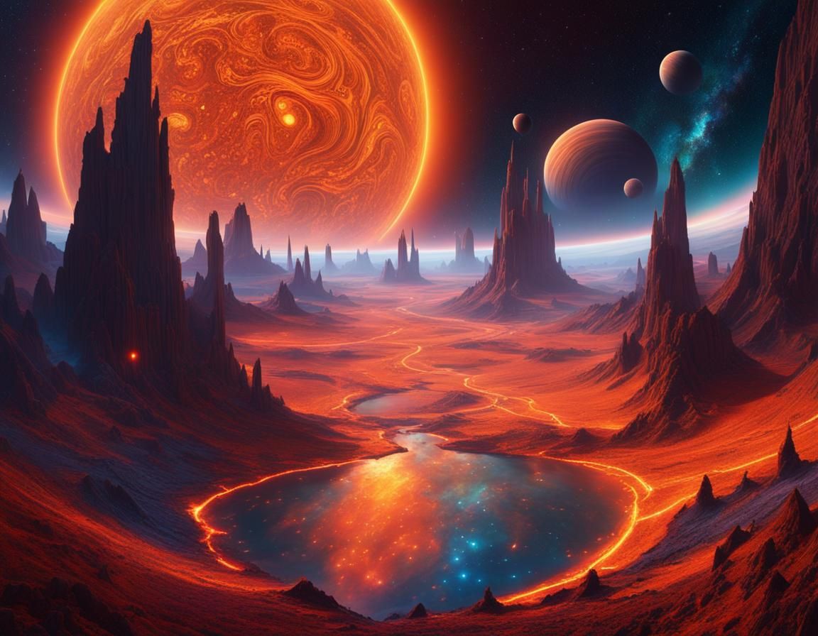Giant Orange Planet in Star-Filled Universe