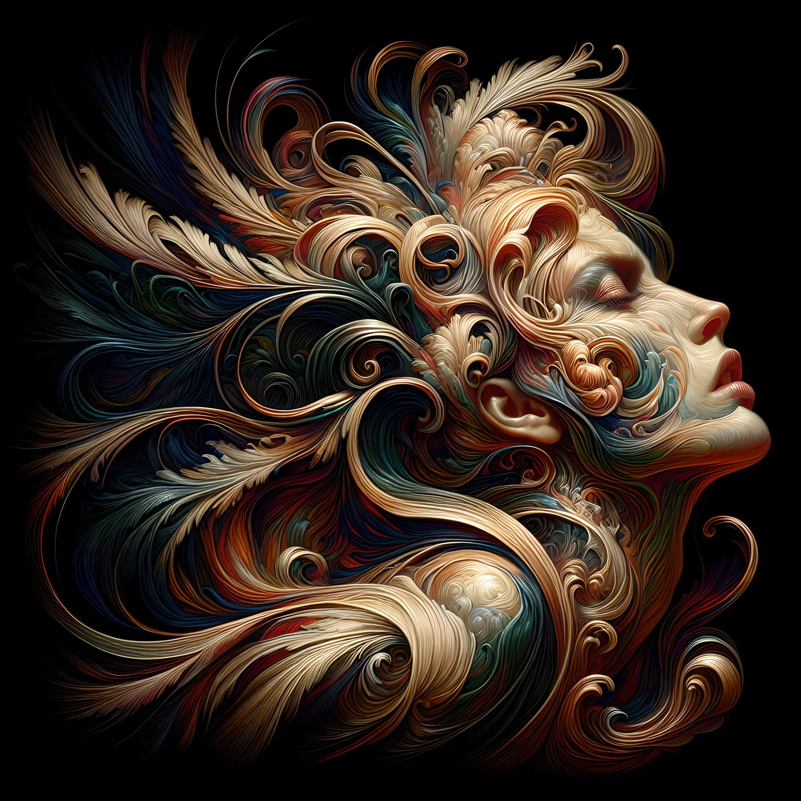 Intriguing Portrait with Art Nouveau Lighting