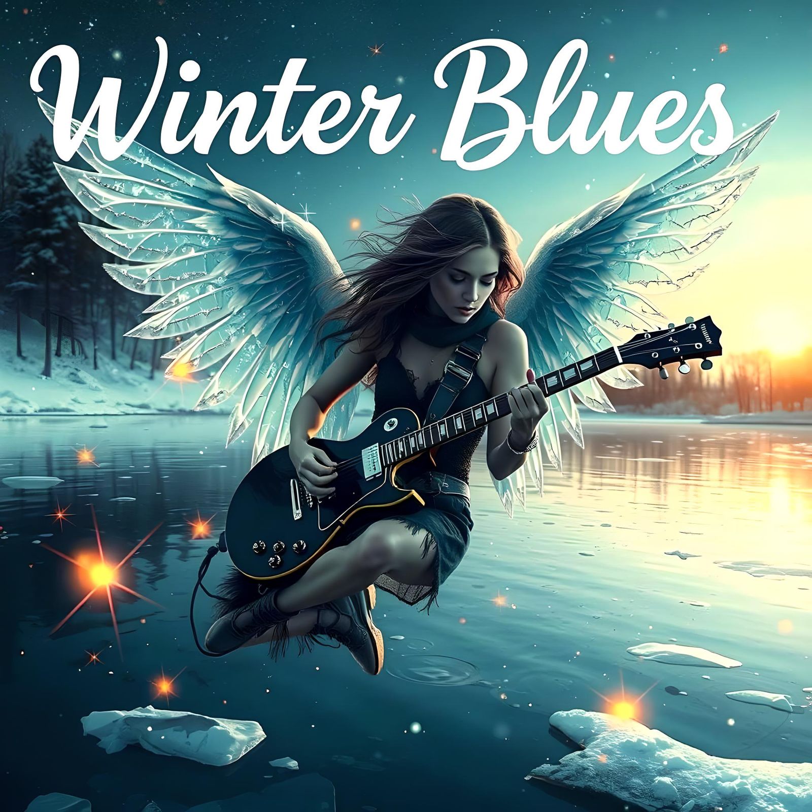 Punk Angel Guitarist Over Winter Lake Album Cover