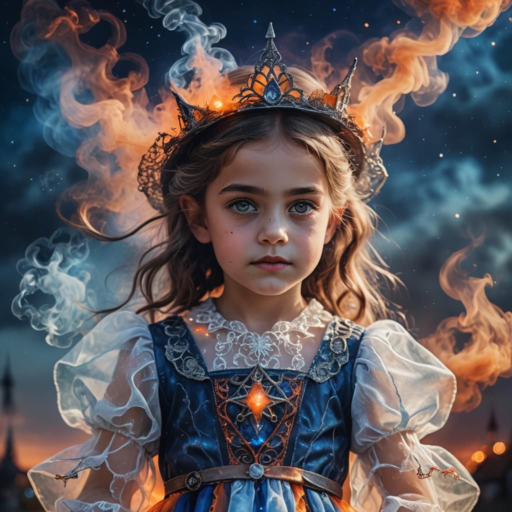 Enchanting Young Witch Portrait in Atmospheric Haze