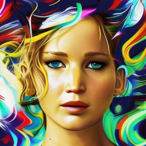 Dramatic Portrait with Colorful Splash Art Background