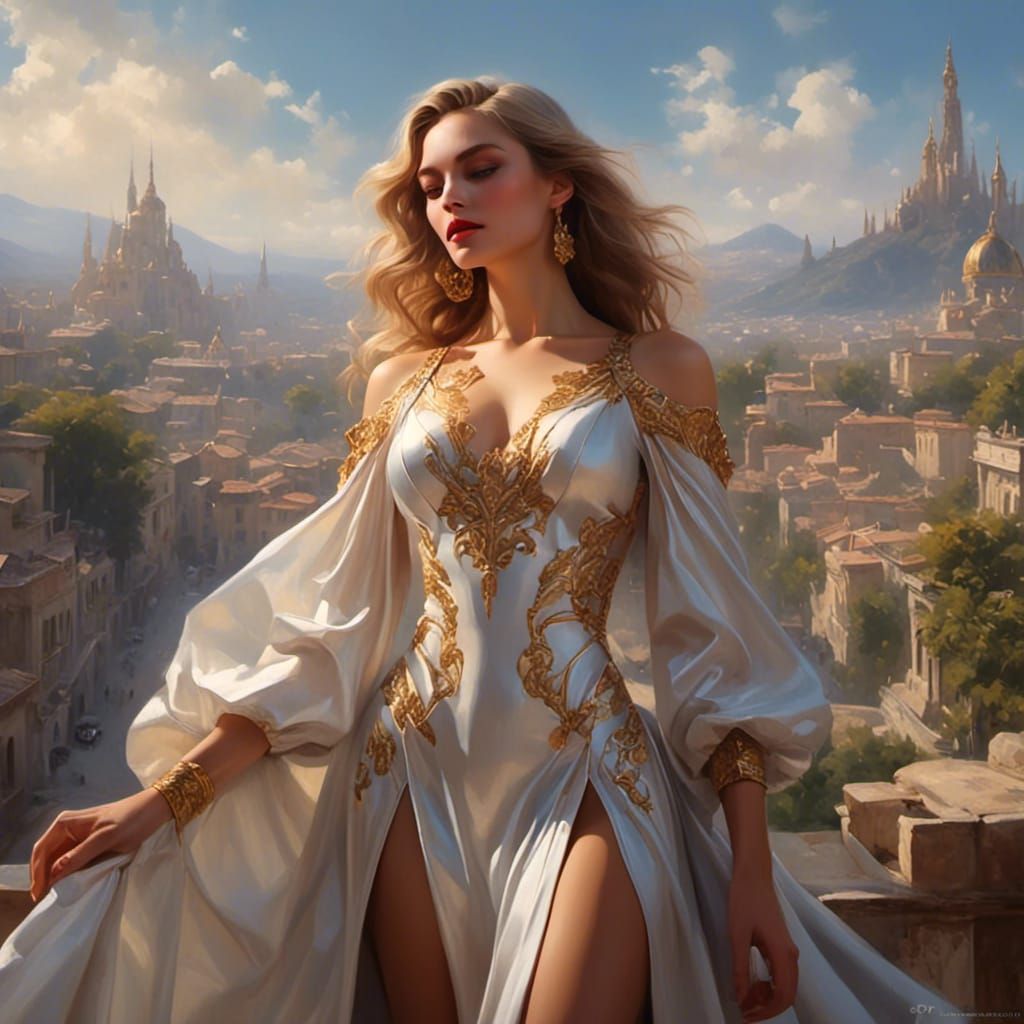 Divine Feminine Goddess in Detailed Matte Painting