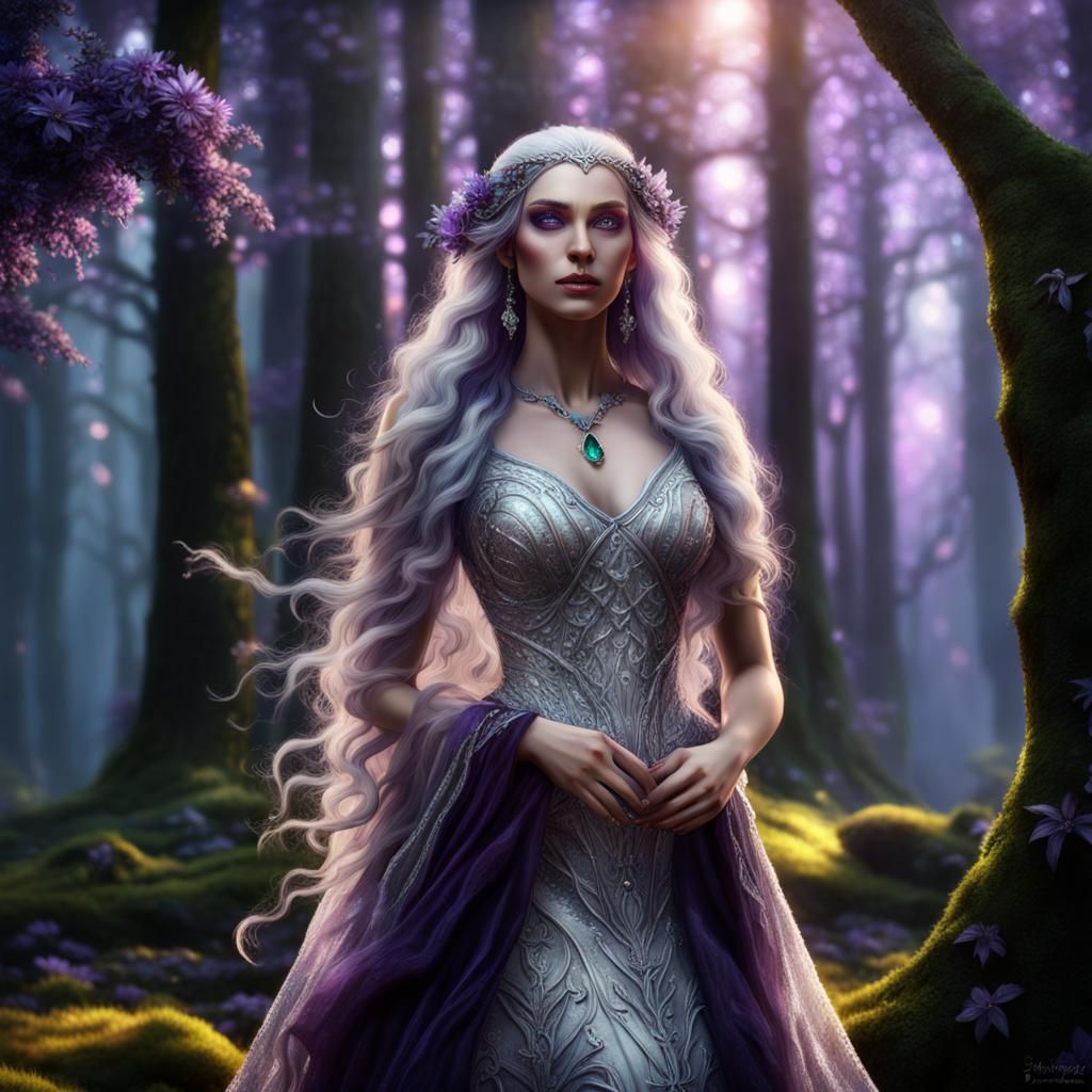 In silver wedding dress ๐III