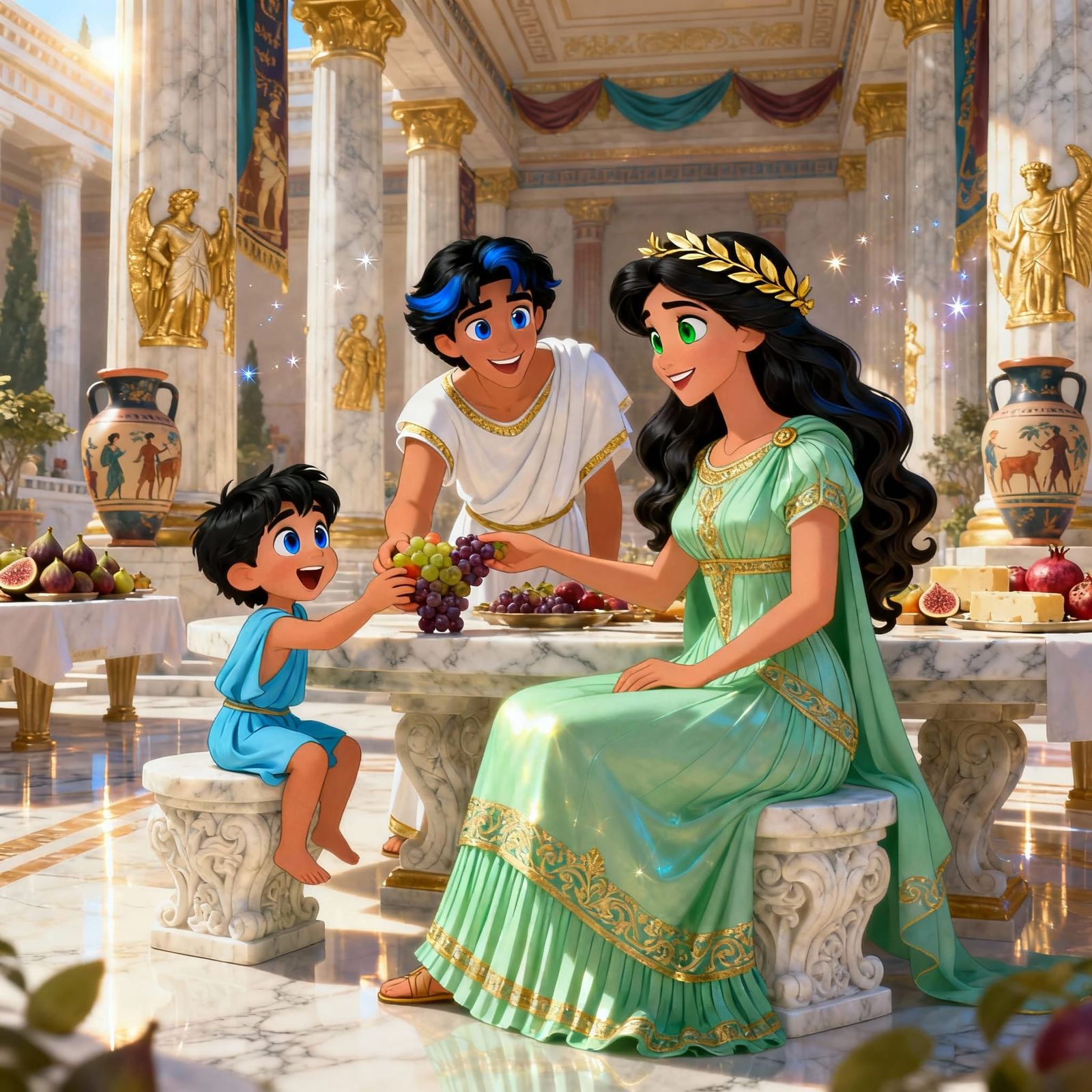 Cute Clytemnestra at Banquet Table in Disney Style