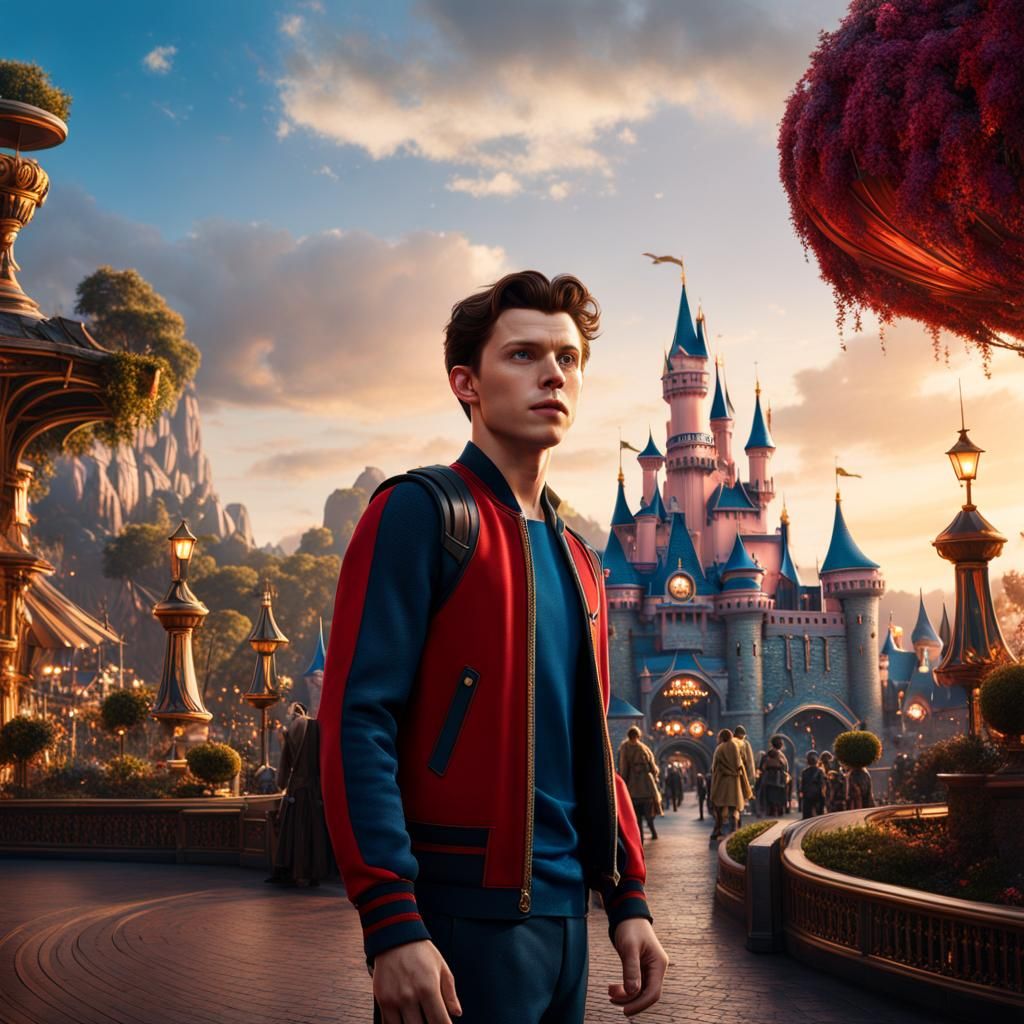 Tom Holland Visits Disneyland: Detailed Matte Painting