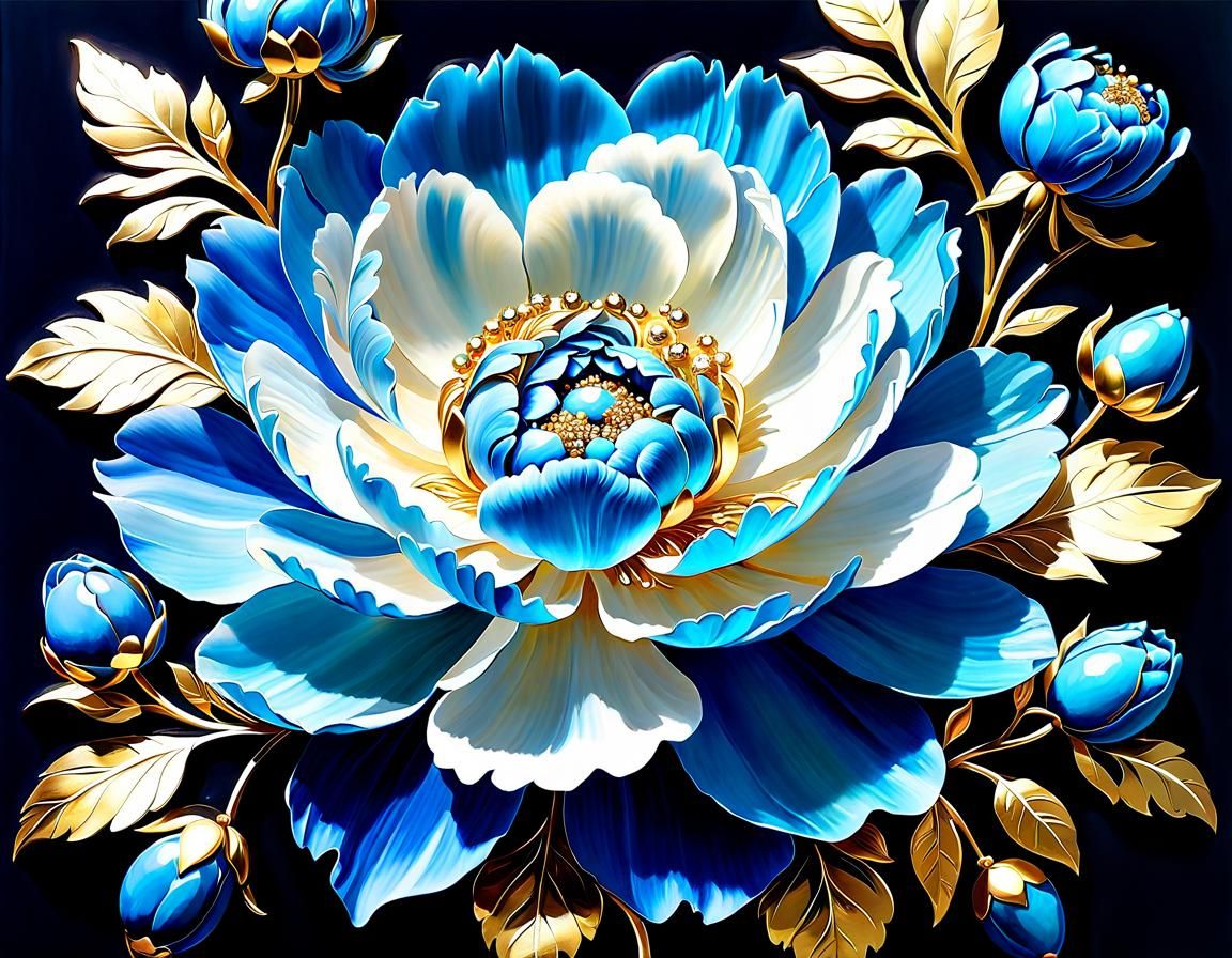 Blue peony.